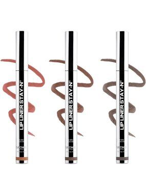 3-Pack Deep Peel Off Lip Stain Set with Long-Lasting Lip Liner - Perfect for